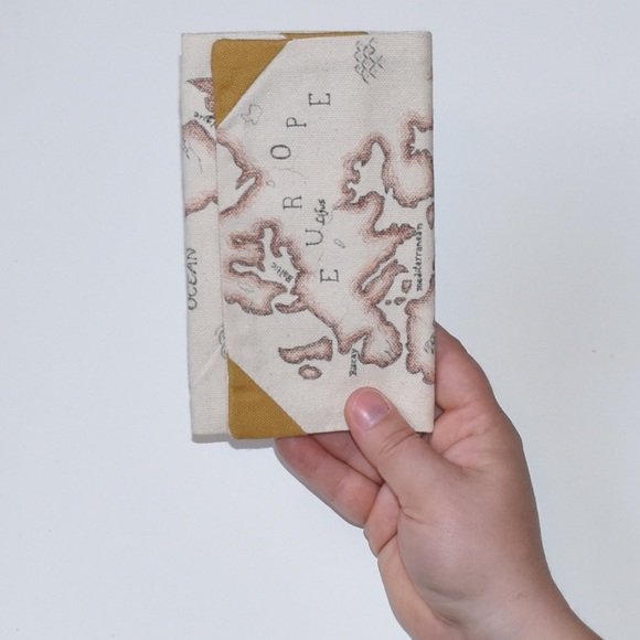 Wallet trifold hand drawn old world map men's - Picture 4 of 4